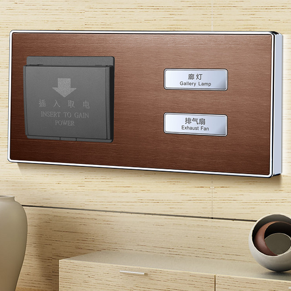 RB305弱電輕觸連體開(kāi)關(guān)床頭柜(智能RCU客控酒店開(kāi)關(guān))(玫瑰金拉絲+精鋼壓鑄面框)